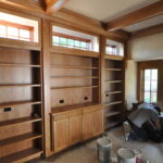 Built-in casework with transom windows.